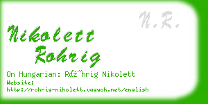 nikolett rohrig business card